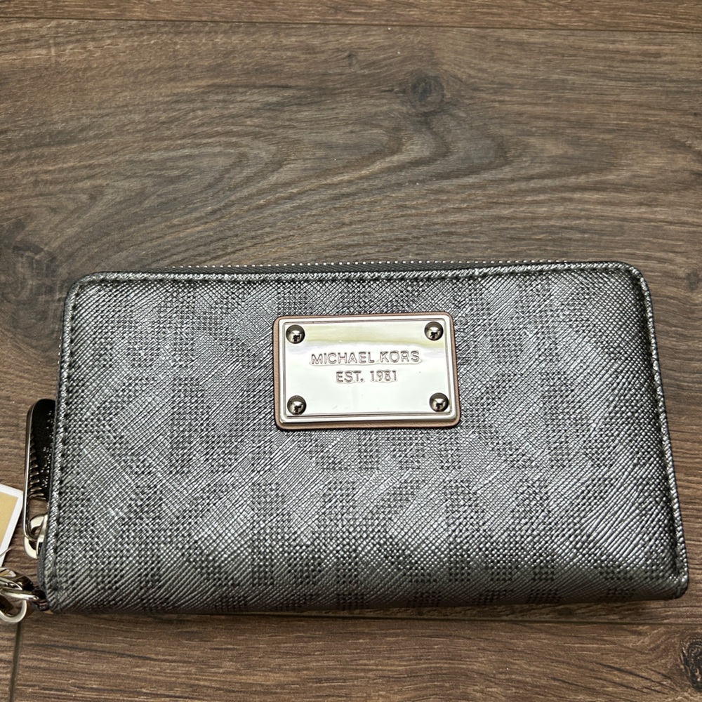 Michael Kors Metallic Gray Wallet